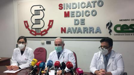 Rueda de prensa de los representantes del Sindicato Médico de Navarra