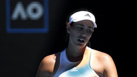 Garbiñe Muguruza, en el partido contra la francesa Alize Cornet