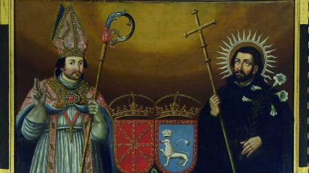 Lienzo de los copatronos en el Ayuntamiento de Pamplona, por Juan Andrés de Armendáriz, 1657