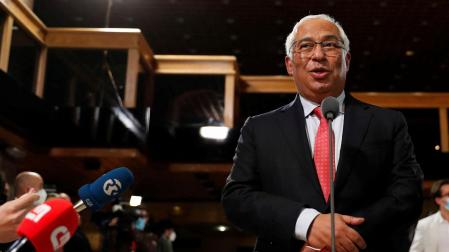 António Costa, ante los medios tras conocerse los primeros resultados