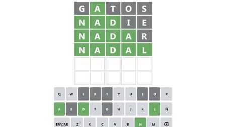 Captura de pantalla de Wordle, el nuevo juego de palabras que ha enganchado a miles de usuarios en el mundo