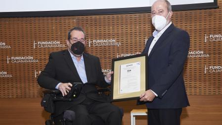 Civican, presentación pública de los sellos de accesibilidad universal que ha recibido la Fundación Caja Navarra por parte de AENOR.
