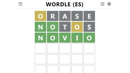 Captura de pantalla del 'Wordle'