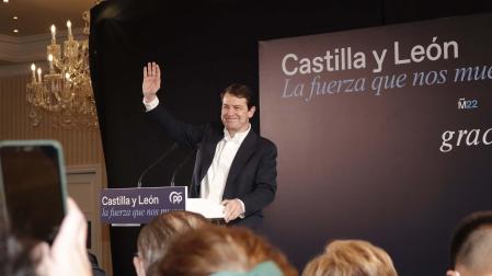 Alfonso Fernández Mañueco, en la comparecencia para valorar los resultados electorales