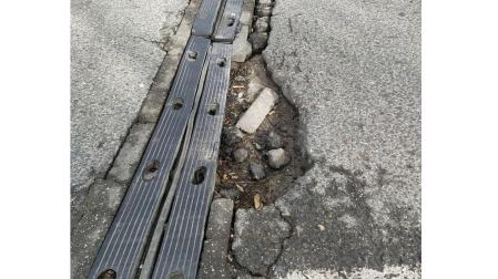 Aspecto de las juntas del puente de Landaben