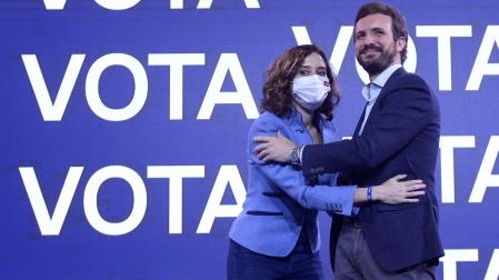 Pablo Casado e Isabel Díaz Ayuso, el pasado día 11 en el acto de cierre de campaña de las elecciones de Castilla y León