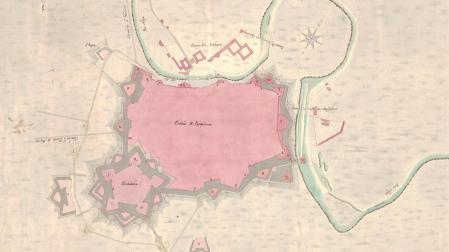 Plano del perímetro amurallado de Pamplona