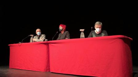 Desde la izda., Carlos Artundo, Santos Induráin y Yolanda Martínez