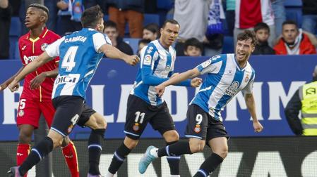 Leandro Cabrera celebra su gol contra el Getafe