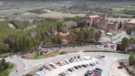 Vídeo aéreo de los peregrinos llegando a Javier