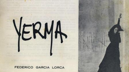 Libreto de la obra 'Yerma', de Federico García Lorca, representada por El Lebrel Blanco en Pamplona