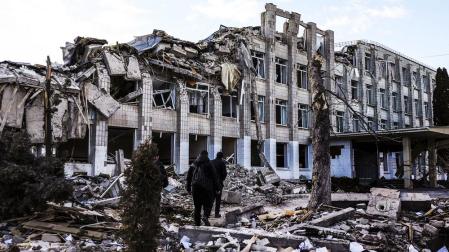 Devastación tras los bombardeos en la ciudad de Zhytomyr