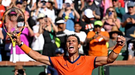 Nadal celebra la victoria ante Sebastian Korda en Indian Wells