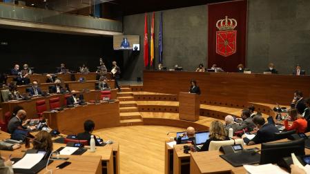 La consejera Itziar Gómez defendió en el pleno la ley de Cambio Climático y Transición Energética