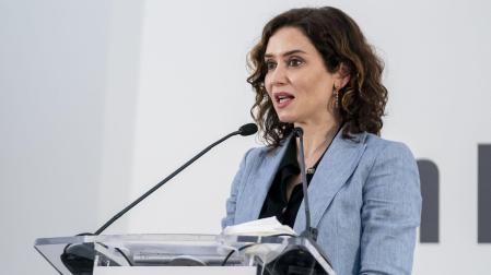 La presidenta de la Comunidad de Madrid, Isabel Díaz Ayuso, en un acto este martes en Madrid