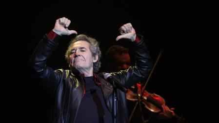 Miguel Ríos, en un momento de su concierto este sábado en Baluarte