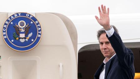Antony Blinken, a su llegada a Israel