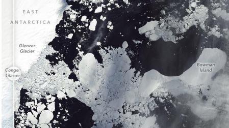 Aspecto de la plataforma de hielo entre lso glaciares Glenzer y Conger tras el colapso

NASA

29/03/2022