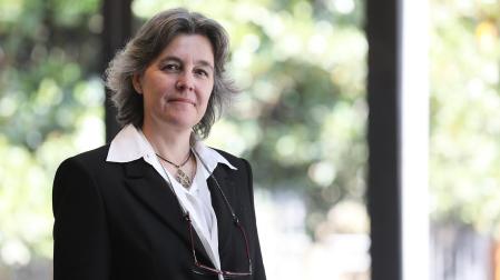 La bióloga María Borrozpe, este viernes 1 de abril en Baluarte, donde participó en el XI Congreso nacional de lactancia materna
