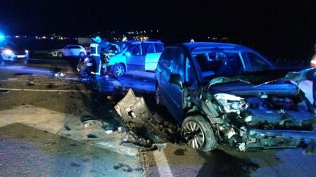 Colisión en la NA-8404 (Travesía de Sesma) con el acceso a la localidad