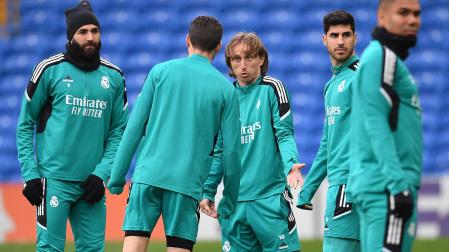 Entrenamiento del Real Madrid previo al duelo contra el Chelsea