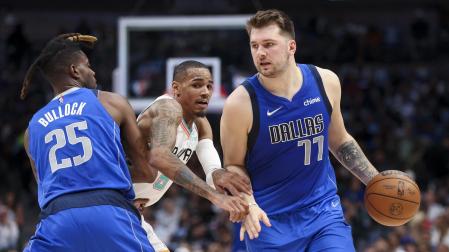 Luka Doncic, en el partido de los Mavericks ante San Antonio Spurs