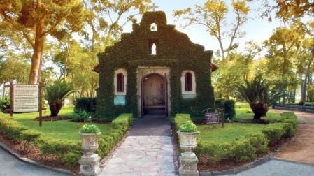 Fotografía cedida por Camelo Communication donde se aprecia la fachada de la ermita de Nuestra Señora de la Leche, en San Agustín, Florida