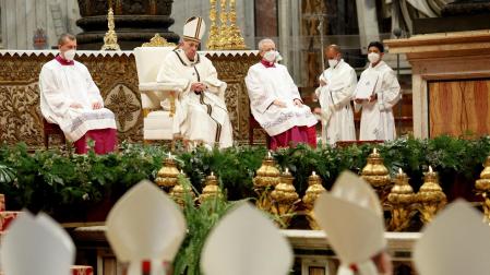 El Papa Francisco, durante la misa crismal de Jueves Santo