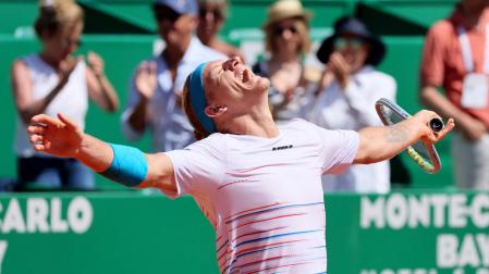 Alejandro Davidovich Fokina celebra su victoria de cuartos ante Taylor Fritz en Montecarlo