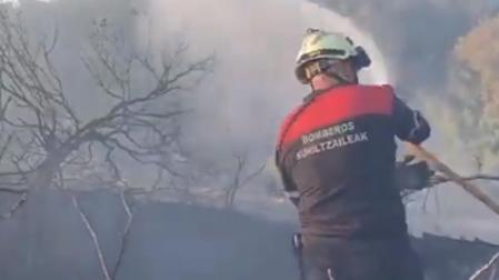 Extinción del incendio en San Martín de Unx