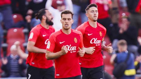Celebración de uno de los goles del Mallorca