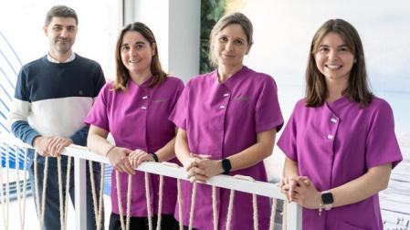 El equipo del Centro Sara Luqui. De izquierda a derecha, Fernando Arilla (gerente), Sara Luqui (pedagoga), Alicia Laborda (educadora) y María Delgado (pedagoga)