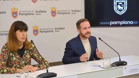 Maite Esporrín y Xabier Xagardoy, durante su comparecencia de este jueves