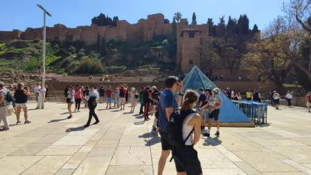 Turistas, en el centro de Málaga