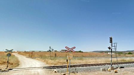 Paso a nivel en las afueras de Zafra