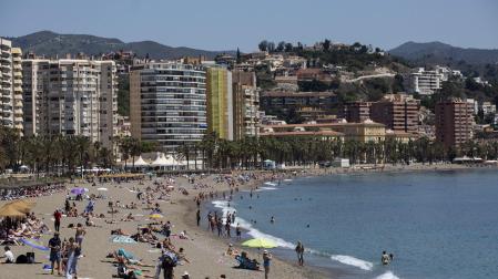 Aspecto que presentaba la playa de La Malagueta el pasado 10 de mayo