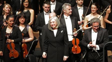 Teresa Catalán, acompañada por músicos de la Sinfónica de Euskadi