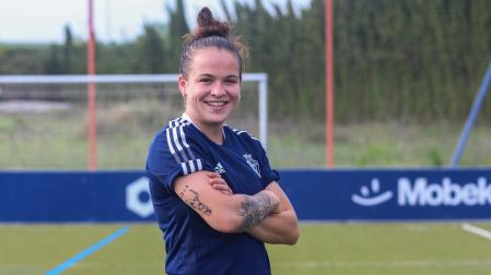 Patri, sonriente este jueves antes del entrenamiento