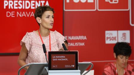 María Chivite, en la apertura de la reunión del Comité Regional del PSN, este sábado