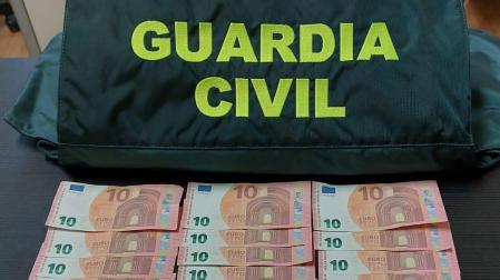 Billetes falsificados encontrados al detenido en Corella