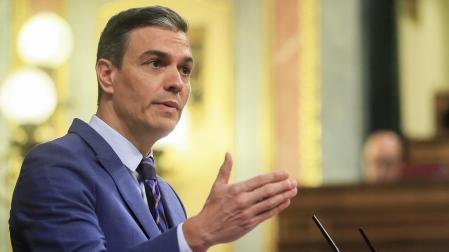 El presidente Pedro Sáncghez, durante el inicio del debate en el Congreso sobre el espionaje
