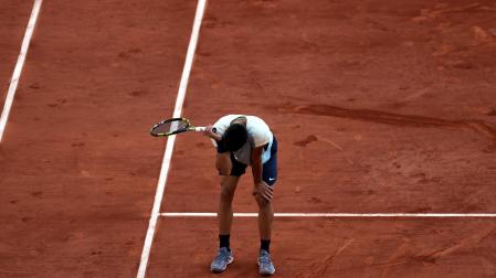 Carlos Alcaraz durante el duelo contra Zverev en Roland Garros