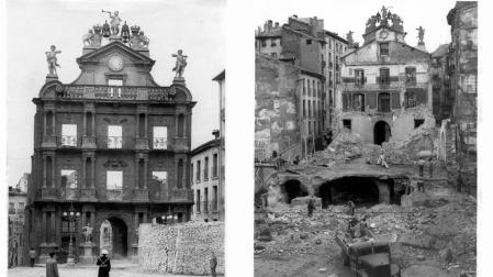 Aspectos anterior y posterior de la fachada,  preservada de la piqueta en el derribo de 1952