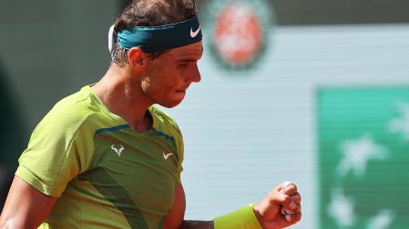 Rafa Nadal celebra un punto en el partido ante Ruud