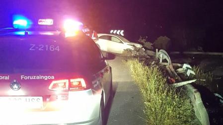 Uno de los accidentes atendido por Policía Foral este fin de semana