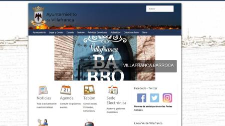 Web del Ayuntamiento de Villafranca, una de las páginas recuperadas por Animsa