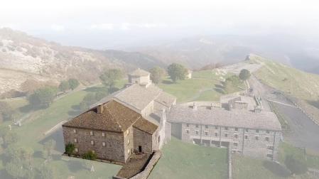 Recreación de la sede del nuevo museo, en la parte posterior del santuario de San Miguel de Aralar