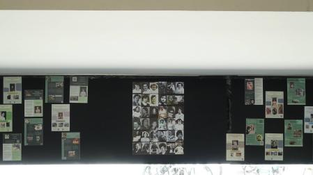 Un aspecto de la exposición montada en el IES Mendillorri en torno a las mujeres en tiempos de Franco.