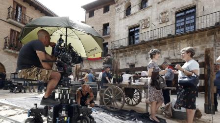 Rodaje de la película 'La Voz del Sol', de Carol Polakoff, en Estella