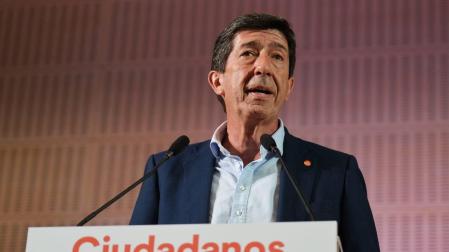 El candidato de Cs a la Presidencia de la Junta, Juan Marín, este domingo en su análisis de los resultados de las elecciones andaluzas
